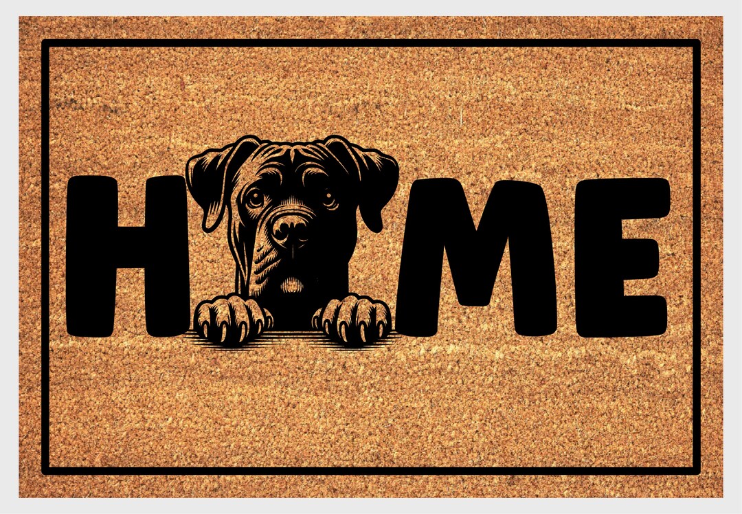 Doberman Home Doormat Natural Ears Doberman Welcome Mat